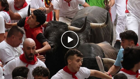 San Fermín Pamplona. Tensión con el encierro de Miura. Video