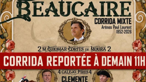 Beaucaire reporte sa corrida mixte à demain, dimanche 11h